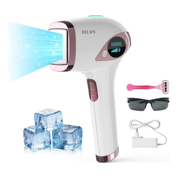 Depilador a Laser IPL Mlay T4 Resfriamento a Gelo 5 Níveis 500000 Flashes