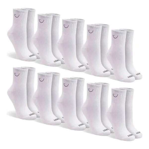 Kit Com 10 Pares De Meias Cano Médio Algodão Usee Brasil