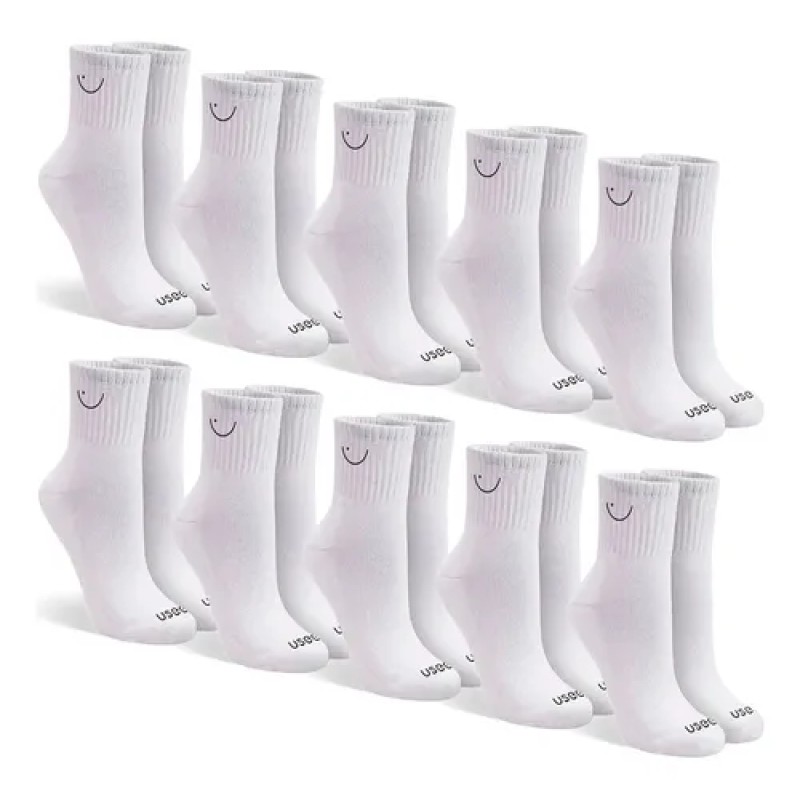 Kit Com 10 Pares De Meias Cano Médio Algodão Usee Brasil
