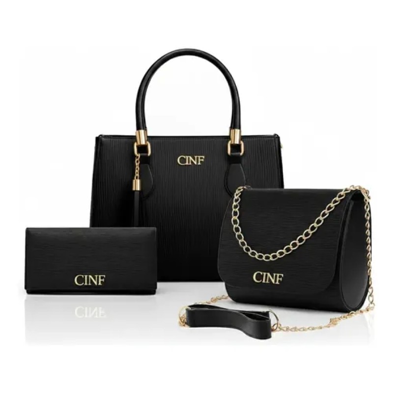 Kit Com 3 Peças Bolsas Feminina Transversal Média Tira Co...