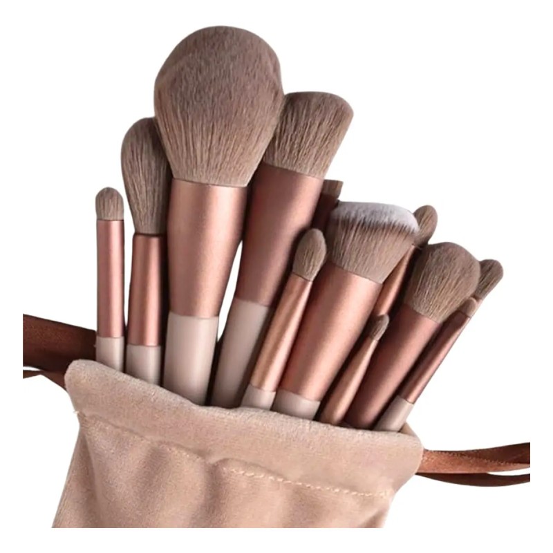 Kit Pincel De Maquiagem Com 13 Unidades Sombra Blush Cor ...
