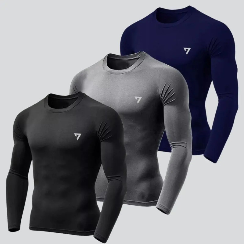 Seven Line Kit 3 Camisas Térmicas Masculinas Seven Line P...