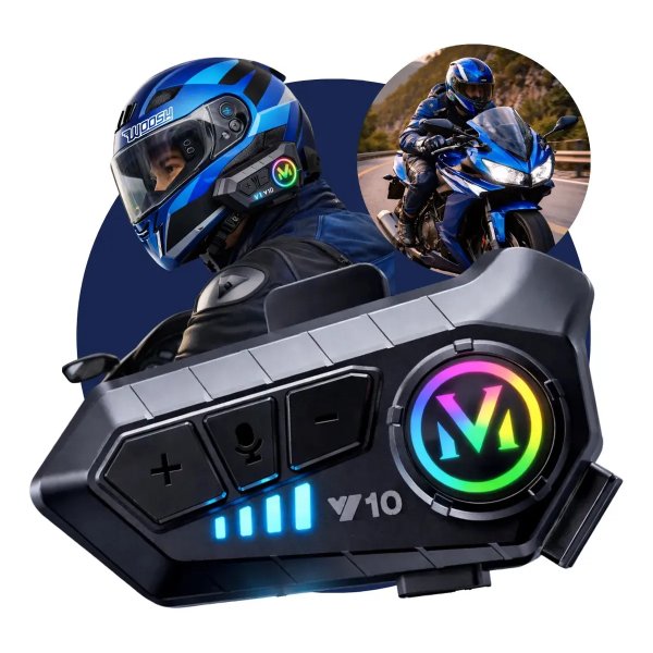 Fone De Ouvido Para Capacete Intercomunicador Bluetooth Headset Rgb Sem Fio Música GPS Chamadas Handsfree Alta Potência