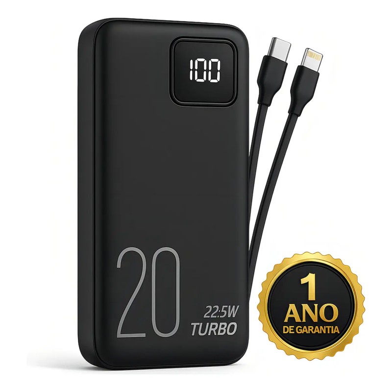 Carregador Portátil Power Bank Turbo 20000mah 22.5w unive...