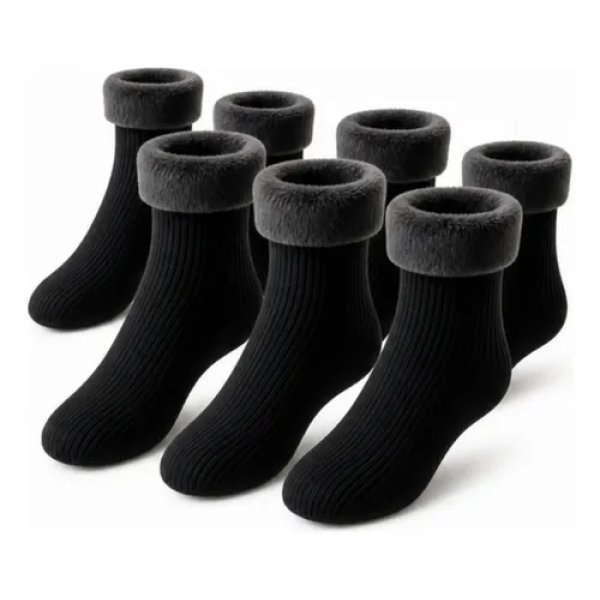 Kit 6 Meias Térmica Grossa Quente Inverno Frio Forrada Pelo