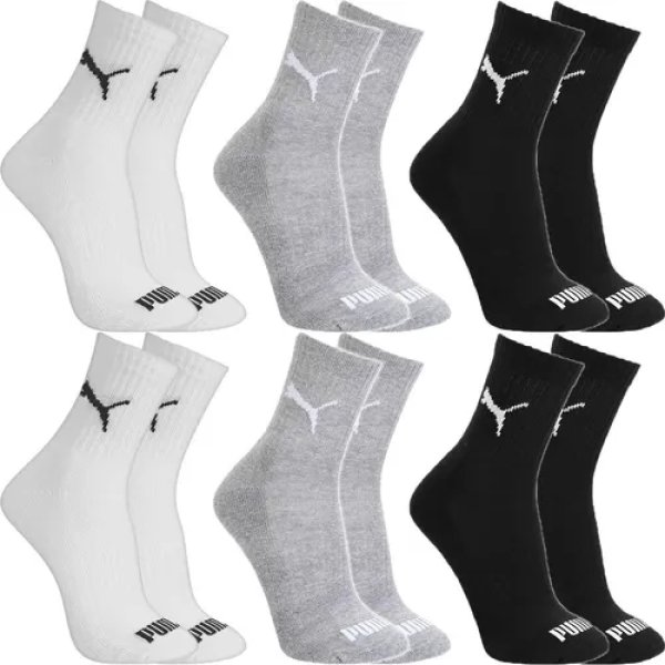 Kit 6 Pares Meias Puma Cano Médio Alto Atoalhada Original