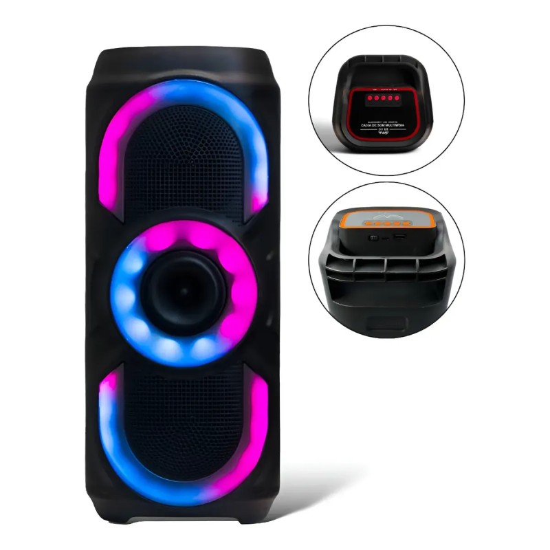 Caixa De Som Bluetooth Potente 50w Rgb Tws Usb Fm Portátil