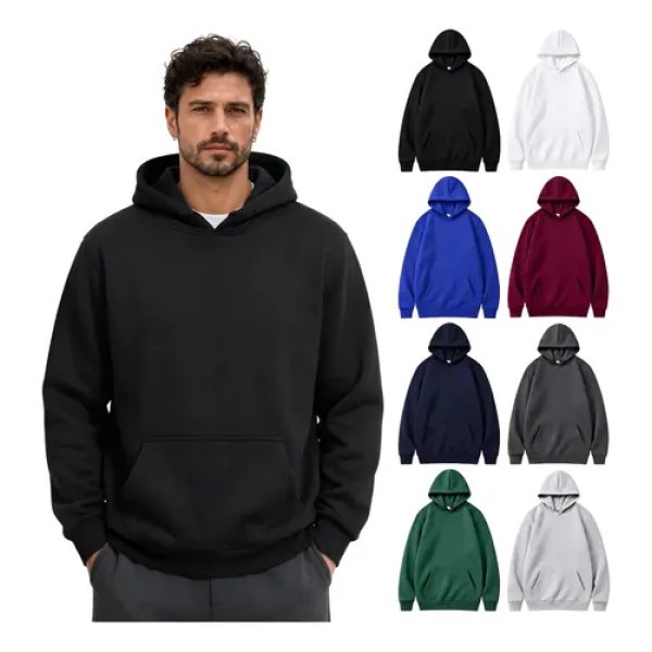 Moletom Canguru Liso Algodão Unissex Térmico Forrado Fleece