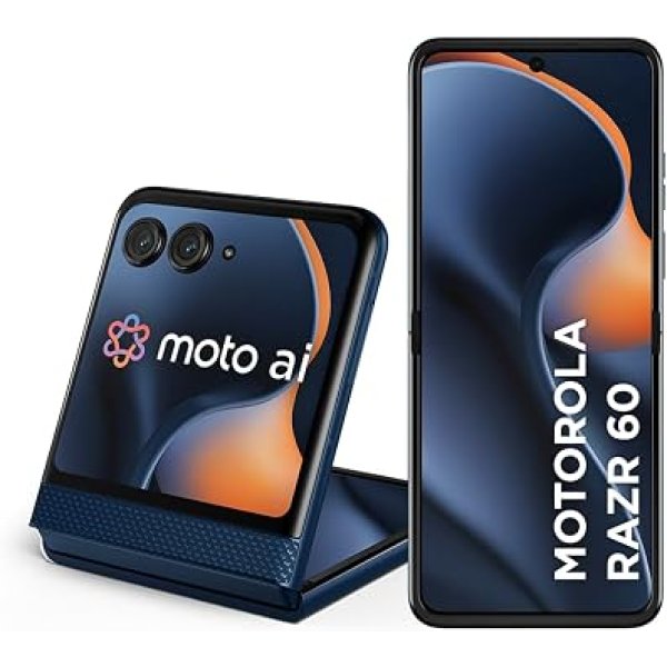 Smartphone Motorola Razr 60-256GB 24GB (12GB RAM+12GB Ram Boost) Tela dobrável 6,9" pOLED e externa 3,6” Moto AI camera IP48 - Azul Marinho