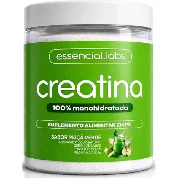 CREATINA MONOHIDRATADA 100% Pura - Sabor Maçã Verde - 300g