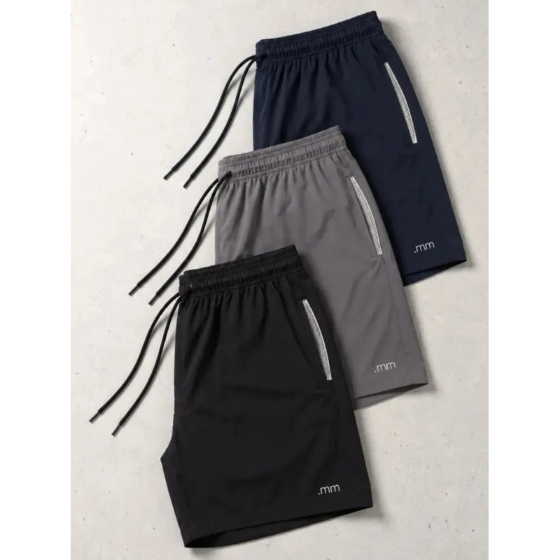 Kit 3 Bermuda Masculina Tactel Com Elastano Academia Treino