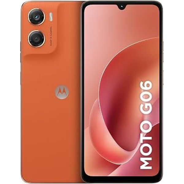 Smartphone Motorola Moto g06-128GB 12GB (4GB RAM + 8GB Ram Boost) e Camera 50MP com AI Bateria de 5200 mAh Tela 6.9" - Laranja