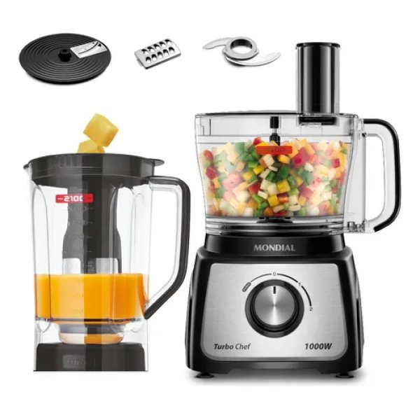 Multiprocessador Turbo Chef 5 Em 1 Mondial 1000W MPN-01-B