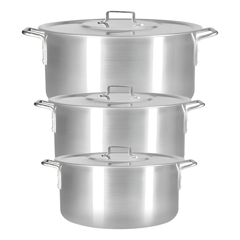 Kit Panela Feijoada Caldo De Alumínio 3 Peças Industrial ...