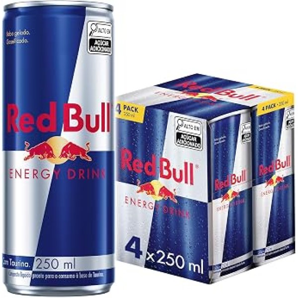 Red Bull Energético, Energy Drink, 250ml, 4 latas