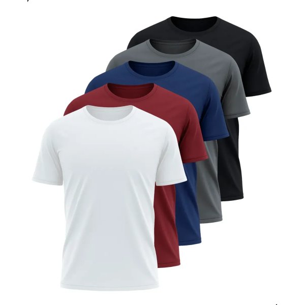 Kit 5 Camisetas Básicas Masculina Dry Fit Lisa Tradicional 