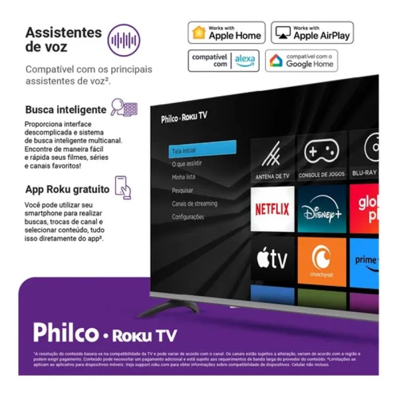 Smart TV 40" Philco Roku TV HDR10 Dolby Áudio P40CRA