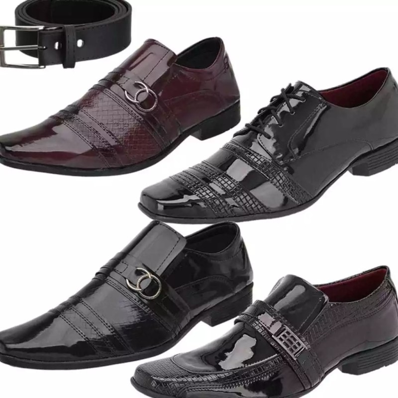 Kit 4 Pares Sapato Social Masculino Moda Evangélica Gospe...