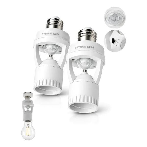 Kit 2 Sensores De Presença Iluminação Lâmpada Soquete E27