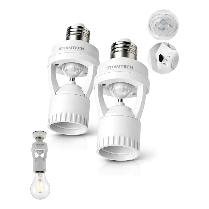 Kit 2 Sensores De Presença Iluminação Lâmpada Soquete E27