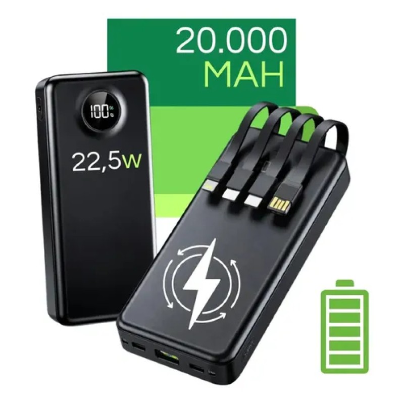 Carregador Portátil Davely Power Bank 20000mAh Turbo para...