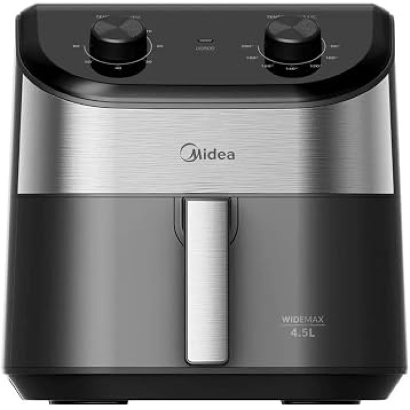 Fritadeira Midea Air Fryer 4,5L, design de dois botões, a...