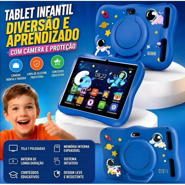 Tablet Infantil Kids Para Criança Com Youtube E Play Cor Ros