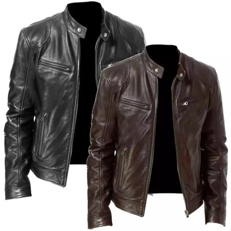 Jaqueta De Couro Masculina Casaco Resistente Promoção Pro...