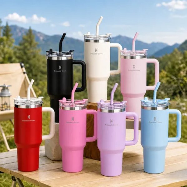 Copo Térmico Gigante 1,2l Inox Com Tampa E Inox Canudo