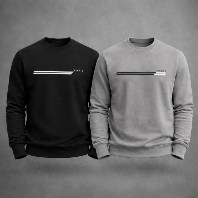 Kit 2 Moletons Careca Paris Flanelado Premium Diversas Cores