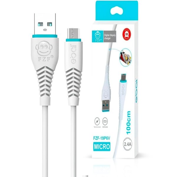 Cabo Carregador V8 USB 2.4a 1 Metro EBAI - FZF-19P6V