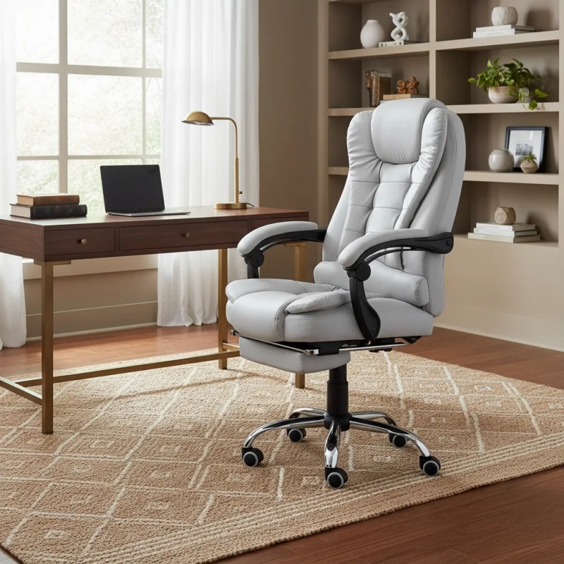 Cadeira De Escritório Presidente Ergonômica Python Fly Co...