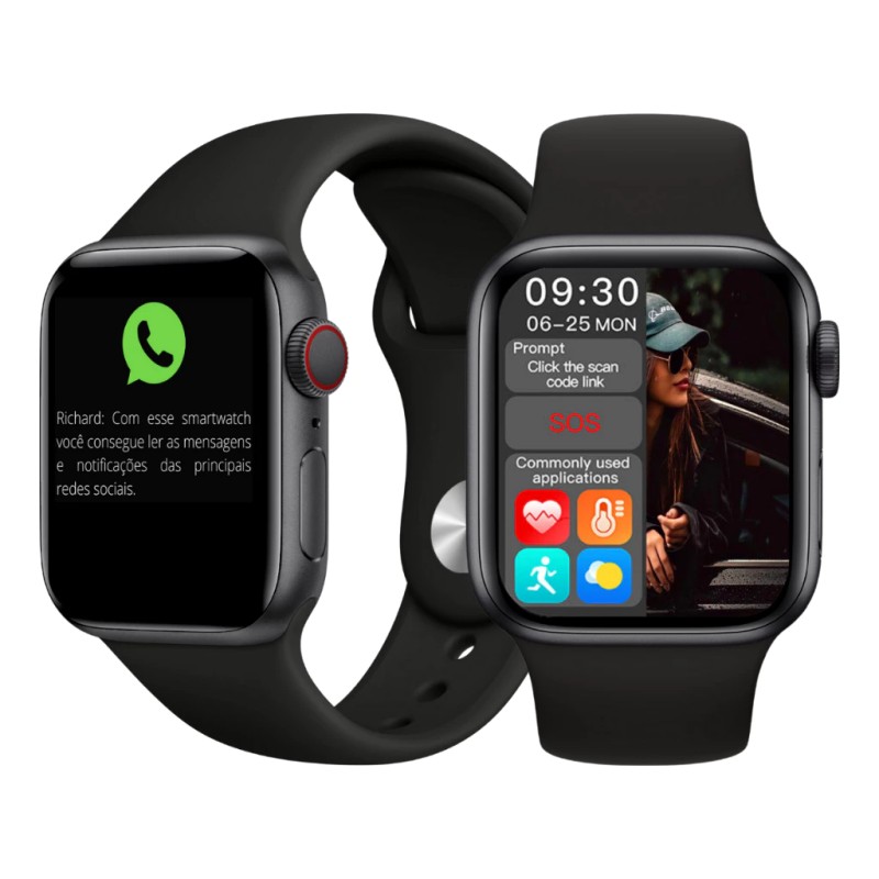 Relógio Inteligente Smartwatch Serie 10 Tela 45mm Com Pel...