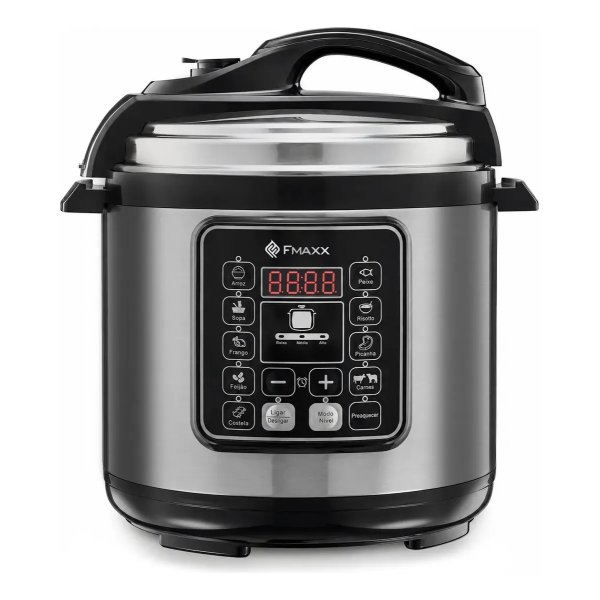 Panela De Pressão Elétrica Digital 6l, Fmaxx, Inox 1000w