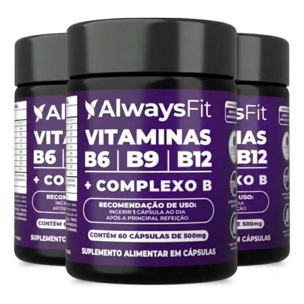 Kit 03 - Complexo B AlwaysFit | Metilfolato + Metilcobalamina + Vitaminas do Complexo B