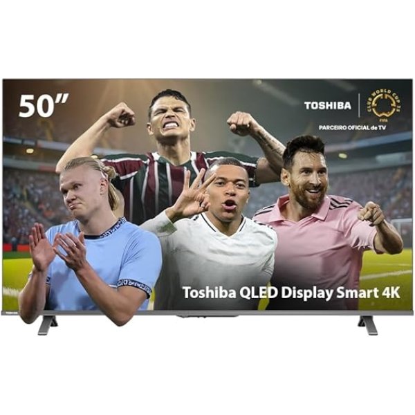 Smart TV QLED 50" 4K Toshiba 50C450NS Google TV 3 HDMI 2 USB Wi-Fi - TB034M