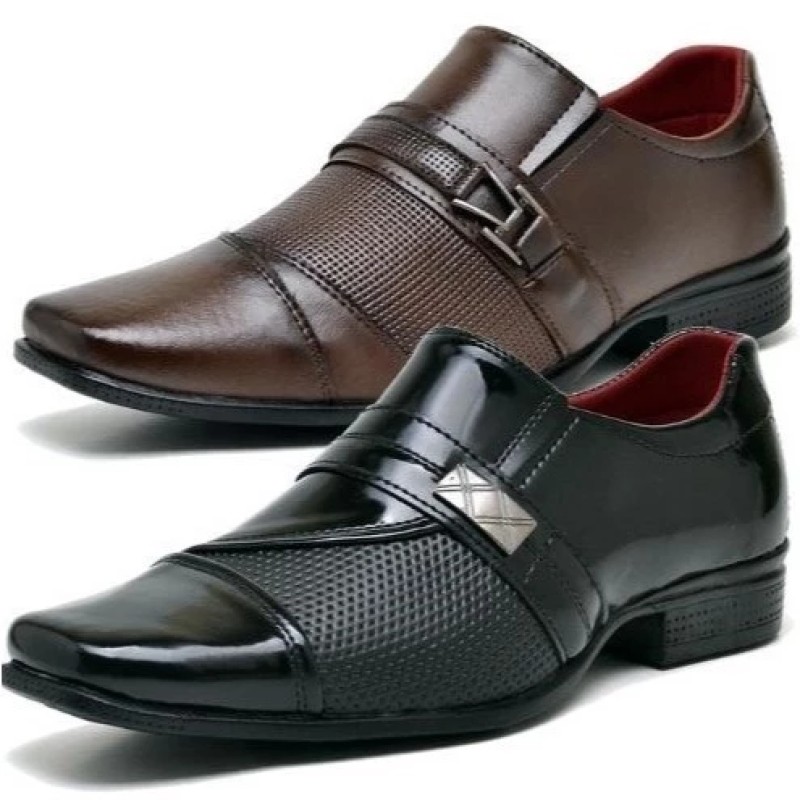 Kit 2 Pares de Sapato Social Masculino Oxford Moderno com...