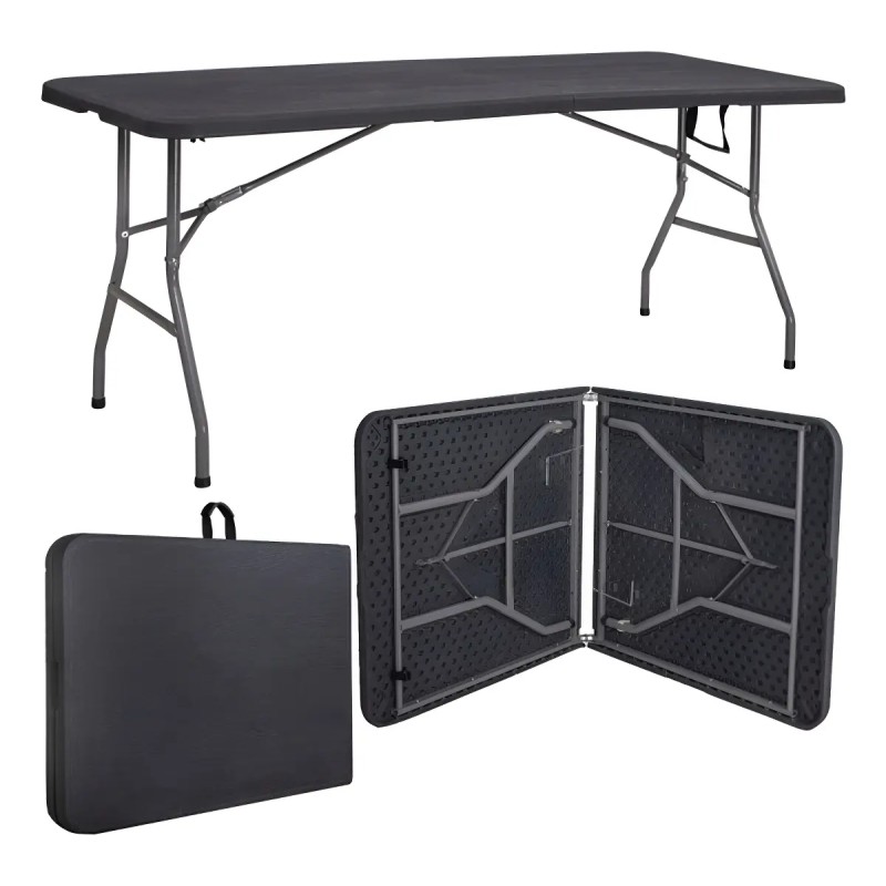 Mesa Dobrável Vira Maleta Com Alça Portátil 1.80m Para Ca...