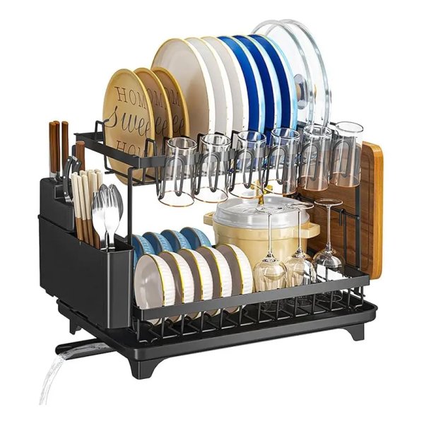 Escorredor De Louça Pratos Talheres Inox Cozinha Duplo
