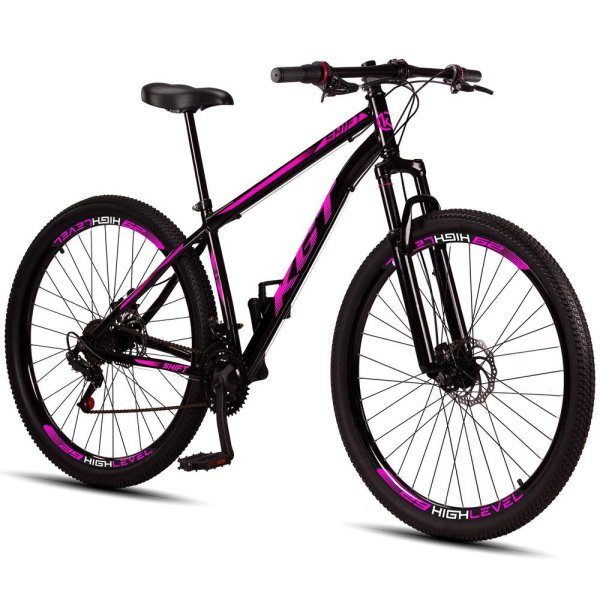 Bicicleta Aro 29 KGT Shift Aço Carbono 21 marchas Freios a Disco Suspensão Diant