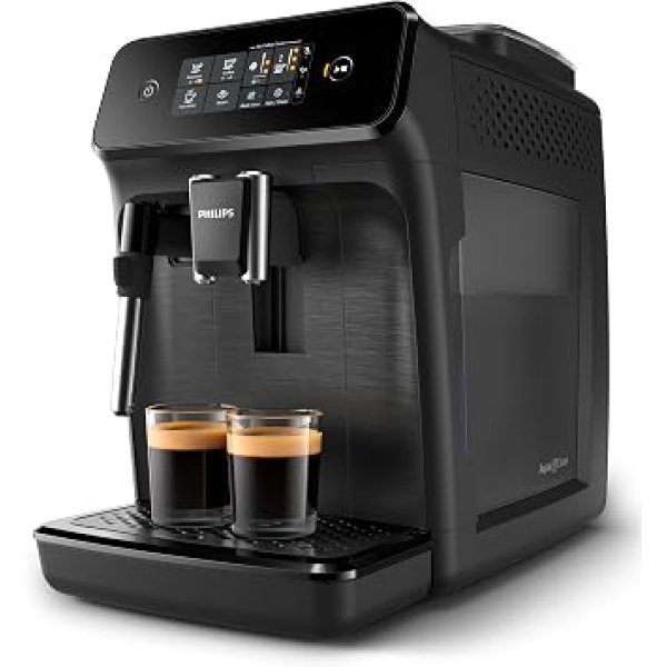 Philips Walita Cafeteira Espresso Superautomática Série 1200, 1500W, 15 Bar, 2 Bebidas, Moedor em Cerâmica, Display Touch, Preta, 110V (EP1220/15)
