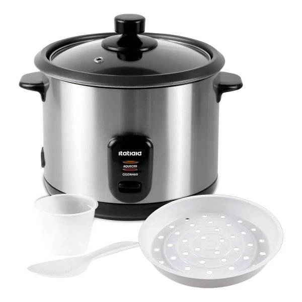 Panela De Arroz Elétrica 10 Xícaras 1.8 Litros Prateado