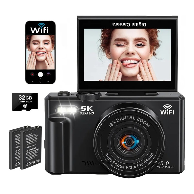 Câmera Digital Câmera Compacta Acrensly DC080 75 Mpx Wi-F...