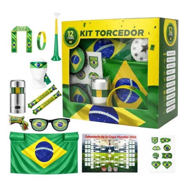 Kit De Torcida Para A Copa Do Mundo De 2026 Brasil 12 Itens