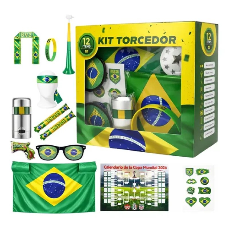 Kit De Torcida Para A Copa Do Mundo De 2026 Brasil 12 Itens
