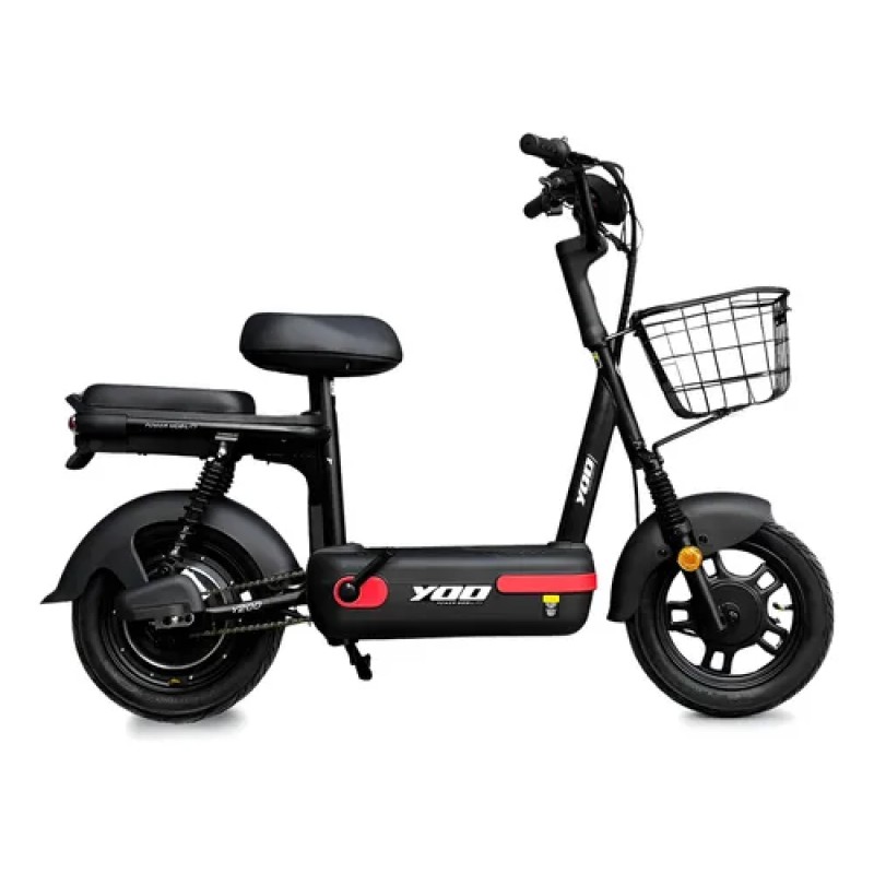 Bicicleta Elétrica Yoo Mobility Y-200 Aro 2025 Preto/Verm...