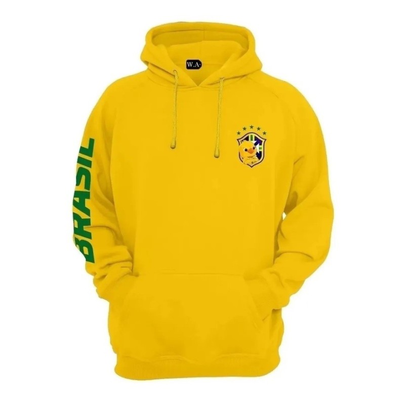 Blusa de frio do brasil moletom canguru torcedor brasilei...