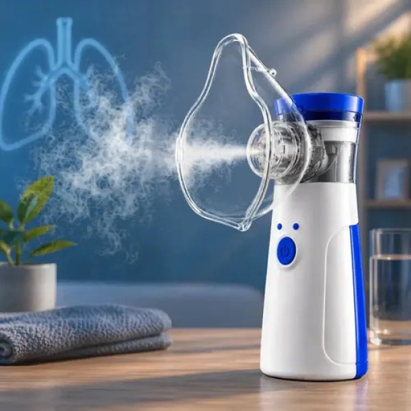 Inalador Nebulizador Portátil Bahrein Usb Pilha Cor Azul Silencioso Aparelho Inalação Compacto Mesh Bivolt Nebulizador Com Rede Vibratoria Aparelho Para Inalacao Inalador Silencioso Aparelho Inalador