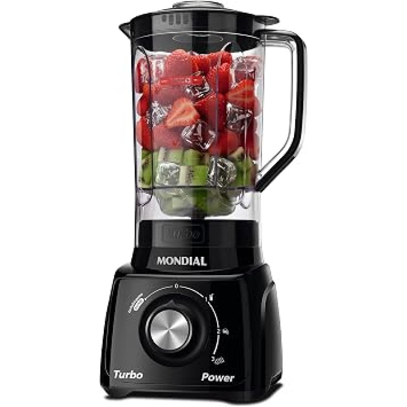 MONDIAL Liquidificador Turbo Power, Preto, 550W, 220V - L...