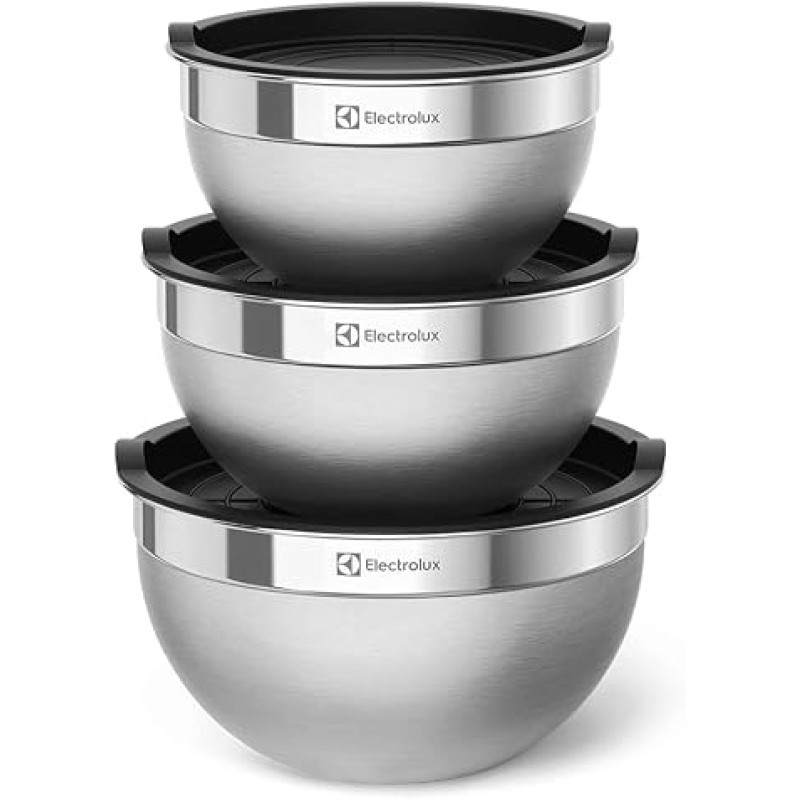 Conjunto de Bowls Tigelas de Inox com Tampa Plástica Elec...